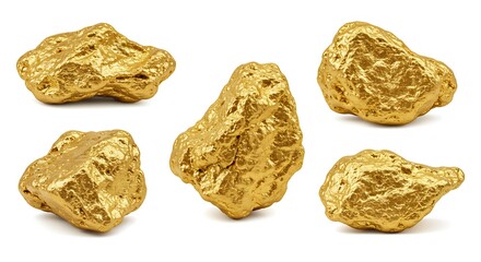 Golden Nuggets: Raw Earth's Treasure AI Generated