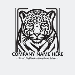 Phanter illustration black and white for logo company vector image
