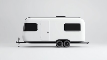 Trailer with branding space on white background, clean mockup for ads