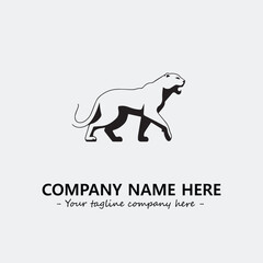 Phanter illustration black and white for logo company vector image
