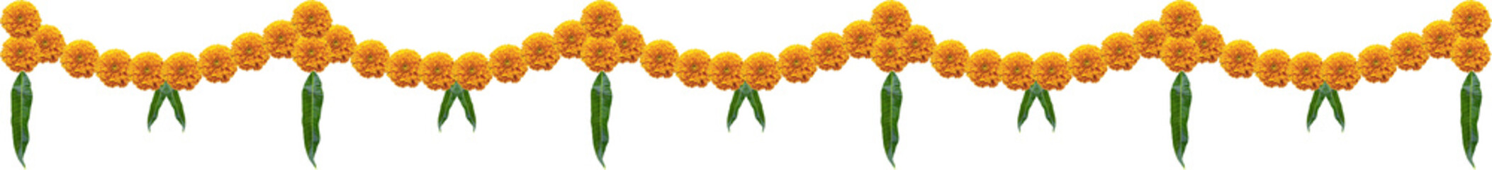 Yellow marigold entrance gate festive decoration