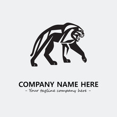 Phanter illustration black and white for logo company vector image

