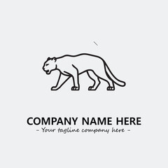 Phanter illustration black and white for logo company vector image
