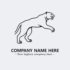 Phanter illustration black and white for logo company vector image
