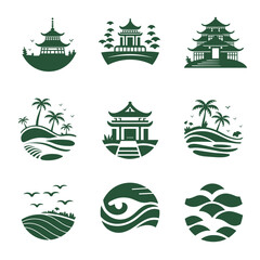 Harmonious Blend of Asian Architecture and Nature Elements