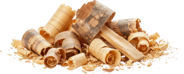 Pile of Wood Shavings Wood Scraps Woodworking Waste Close Up Texture