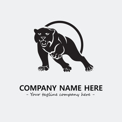 Phanter illustration black and white for logo company vector image
