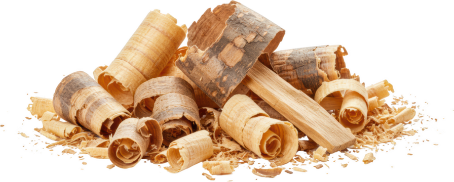 Pile of Wood Shavings Wood Scraps Woodworking Waste Close Up Texture