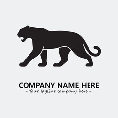 Phanter illustration black and white for logo company vector image
