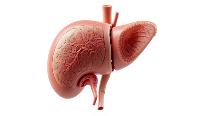 High-Resolution Anatomical Model of the Human Liver Detailed 3D Render