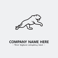 Phanter illustration black and white for logo company vector image
