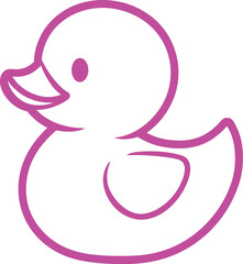 Minimalist Pink Duck Vector Illustration with Smooth Outline – Playful Animal Graphic for Digital and Print Designs