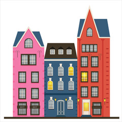 Fototapeta premium Scandinavian style houses. Vector image