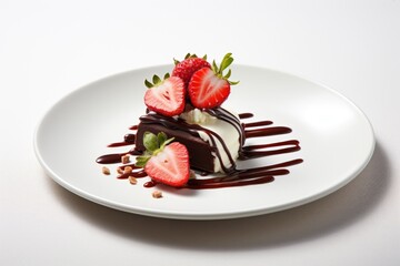 chocolate cake with strawberries