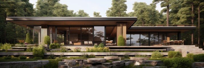 Obraz premium large beautiful villa with swimming pool