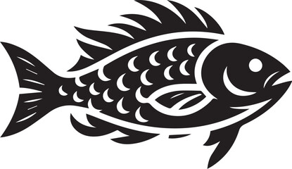 Fish icon black silhouette