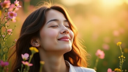 Naklejka premium A Moment of Bliss in Nature's Embrace