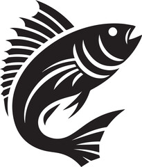 Fototapeta premium Fish icon black silhouette