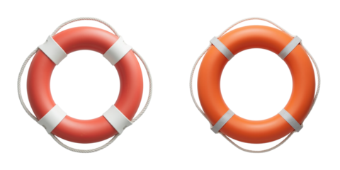 pair of life rings in vibrant colors, designed for safety and rescue at sea, showcasing their essential role in water safety