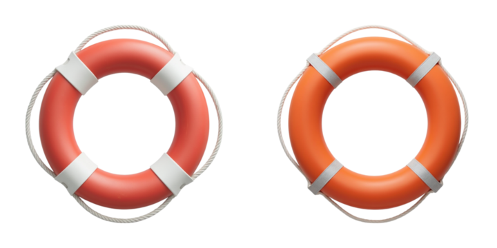 pair of life rings in vibrant colors, designed for safety and rescue at sea, showcasing their essential role in water safety