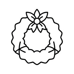 christmas wreath on white background