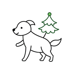 Naklejka premium dog with bone