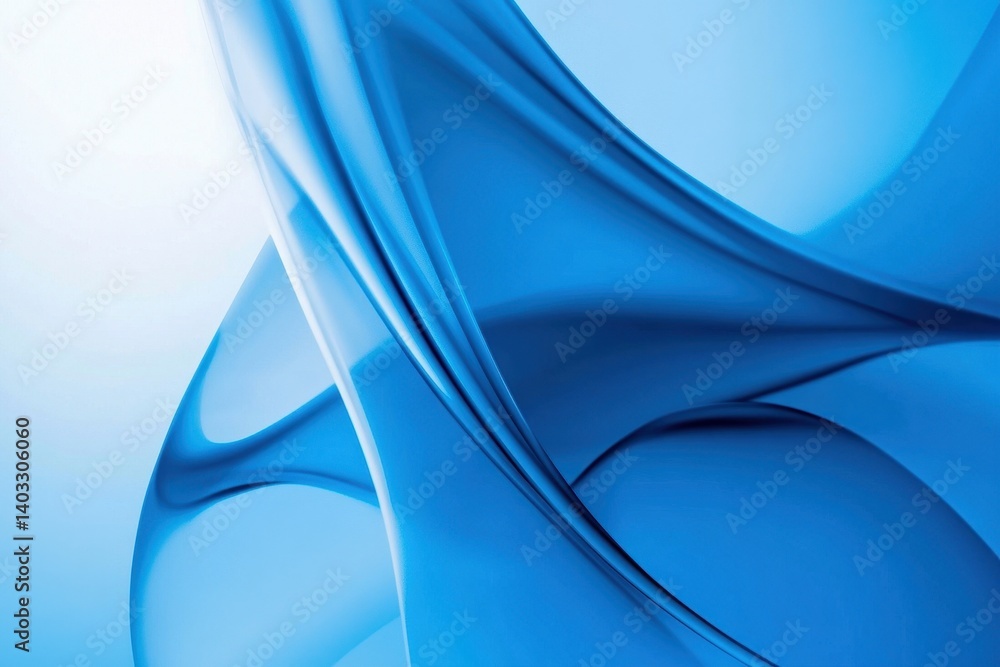 Wall mural abstract fluid blue forms creating elegant and captivating motion