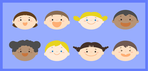 세계의 귀여운 어린이 얼굴