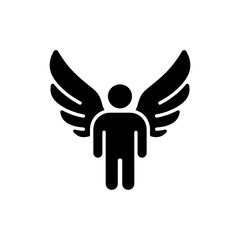 Obraz premium A Person Standing Tall with a Shadow Shaped Like Wings Icon