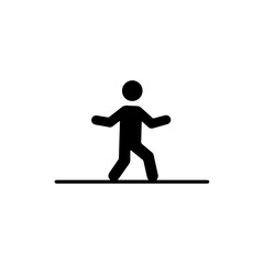 Fototapeta premium A Person Walking a Tightrope with Balancing Skills Indicating Steady Growth Icon