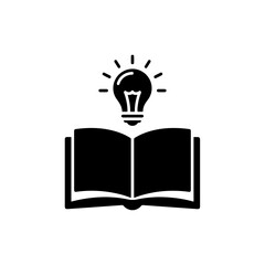 Open Book with Light Bulb Above - Symbolizing Knowledge and Enlightenment
