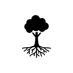Tree with Deep Roots - Symbolizing Personal Growth and Stability