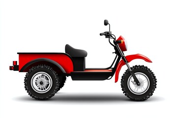 a motorcycle trailer clipart, small vehicle hauler, clean graphic design, isolated on white background