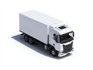 a warehouse loading dock with haulage truck clipart, cargo logistics, isometric design, isolated on white background