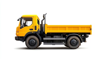 Fototapeta premium a small utility haulage truck clipart, city transport vehicle, cartoon icon, isolated on white background