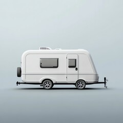 Naklejka premium Minimalist photo of clean trailer against blank background, product showcase