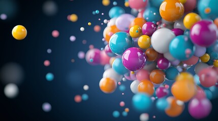 Exploding particles forming an abstract energy sphere in a black space, colorful fragments dispersing in slow motion, dynamic and vibrant digital effect.