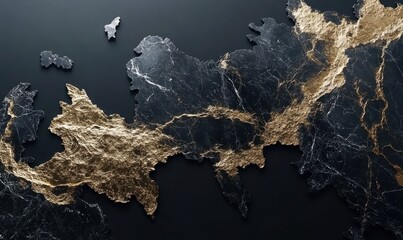 Abstract gold and black marble texture background
