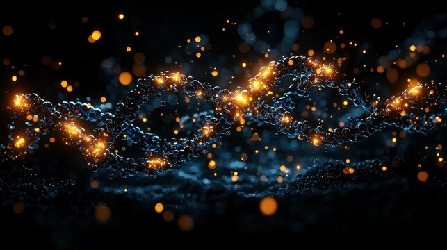 Glowing DNA Double Helix Abstract