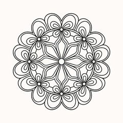 An Illustration of a Symmetrical Mandala in Vector Style Isolated on Transparent Background for Meditation and Art
