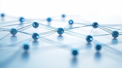 High-tech digital network grid with blue glowing lines and floating data nodes, 3D perspective, representing global connectivity and information flow.