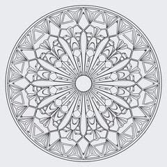 Traditional Circular Mandala with Bold Outlines Isolated on Transparent Background for Artistic Display