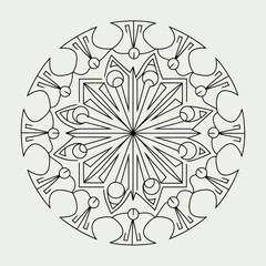 Clean and Simple Modern Abstract Mandala Design Isolated on Transparent Background for Minimalist Projects