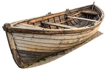 Obraz premium old wooden boat on a isolated on transparent background