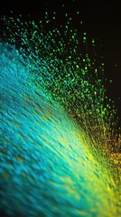 Abstract Aqua Blue and Green Water Splash Background with Light and Bokeh Effects