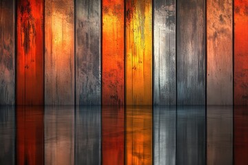Colorful, Textured Wall and Floor Reflection
