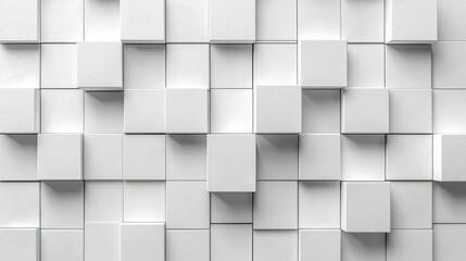 Abstract White Cubes 3D Texture Background Wallpaper