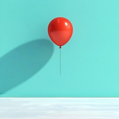Red Balloon Teal Wall (1)