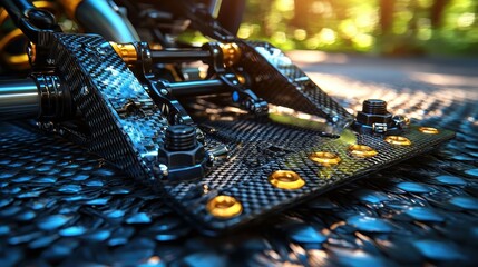 Close-up of a Carbon Fiber Go-Kart Part