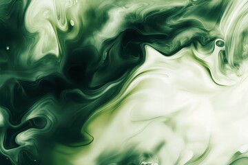 Obraz premium Swirling shades of green and white create a fluid abstract composition